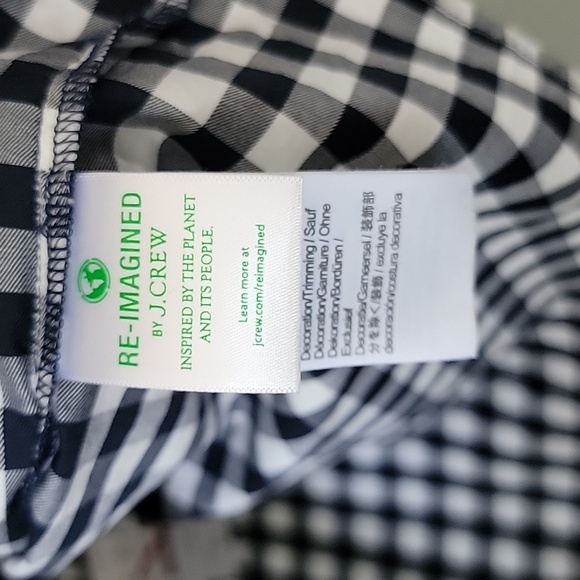 J.Crew NWT Pinup Rockabilly Preppy Retro square neck smocked gingham tank - Picture 5 of 8